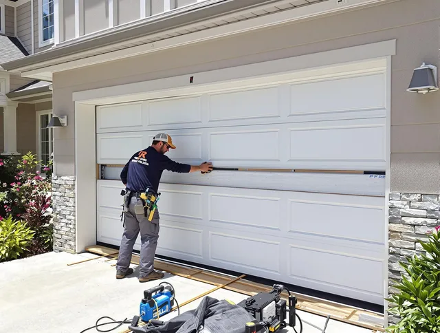 Ansonia Garage Door Repair team performing complete garage door replacement at Ansonia residence