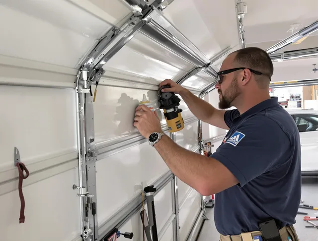 Ansonia Garage Door Repair technician quieting a noisy garage door in Ansonia