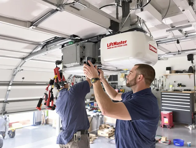 Ansonia Garage Door Repair technician performing advanced diagnostics on garage opener in Ansonia