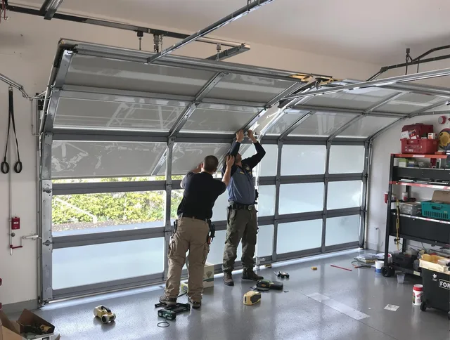 Ansonia Garage Door Repair expert performing precise panel replacement on Ansonia garage door